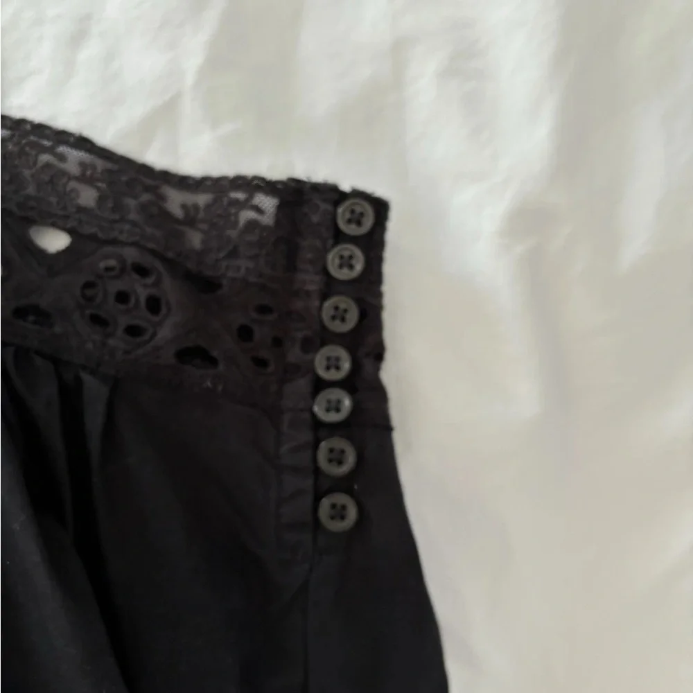 J. Crew black Eyelet trim Tank Cotton Poplin flouncy maxi Athena dress size XL - Picture 5 of 8
